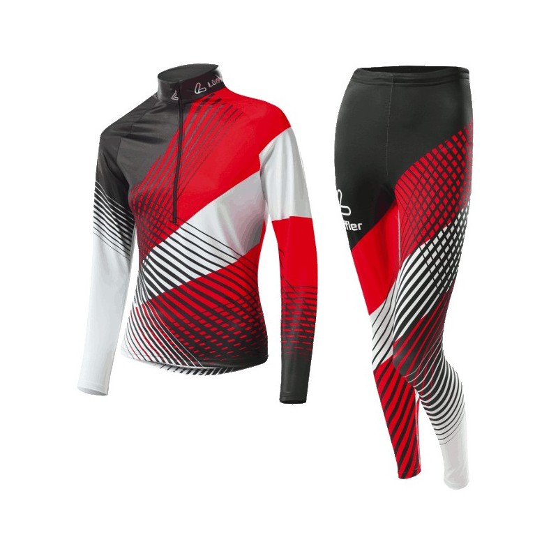 Löffler Vrouwen Langlauf ski suit WorldCup 2 zwart-rood Löffler Vrouwen Langlauf ski suit WorldCup 2 zwart-rood